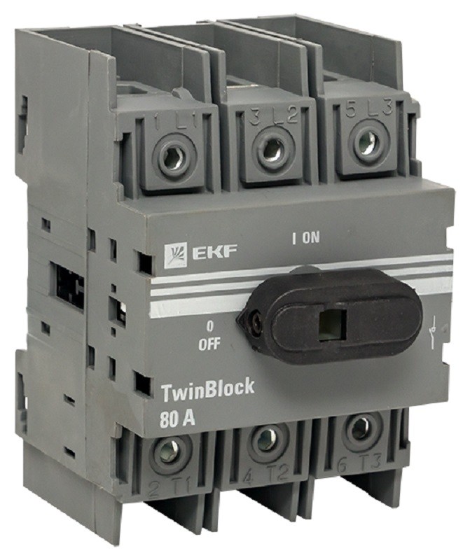 Рубильник EKF PROxima TwinBlock 3п 80А с ручкой фото Рубильник EKF PROxima TwinBlock 3п 80А с ручкой картинка